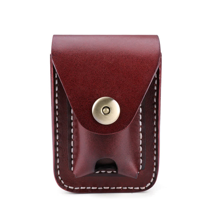 Mini estuche portátil para cigarrillos, bolso de cuero con cinturón