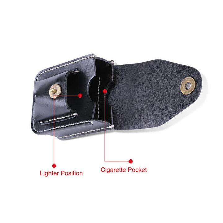 Mini estuche portátil para cigarrillos, bolso de cuero con cinturón