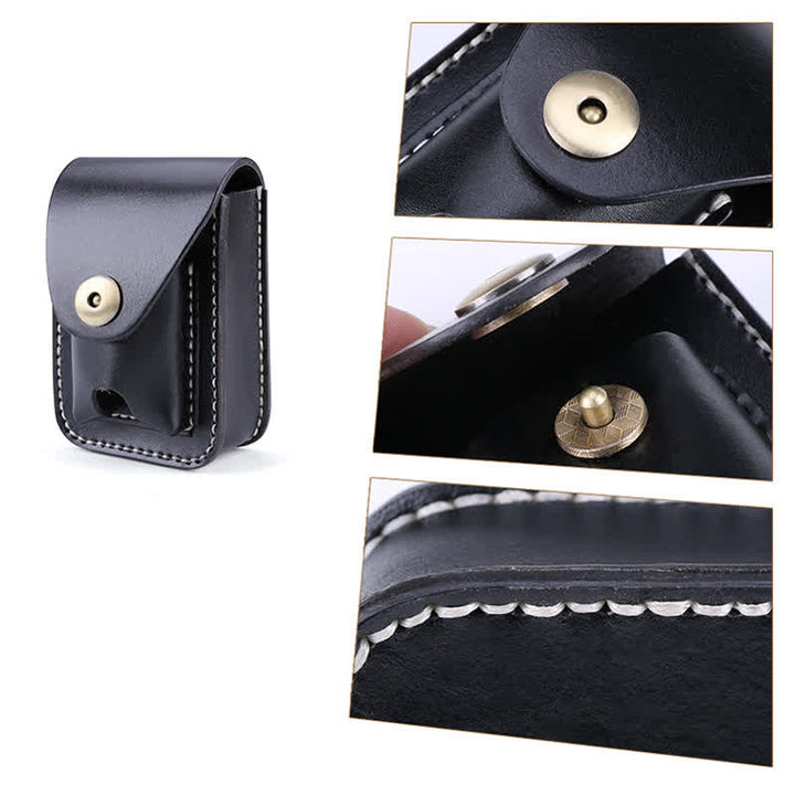 Mini estuche portátil para cigarrillos, bolso de cuero con cinturón