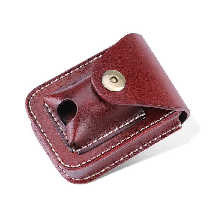 Mini estuche portátil para cigarrillos, bolso de cuero con cinturón