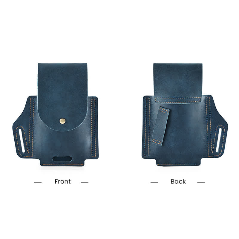 Bolsa de cinturón de cuero con funda táctica y bolsillo para teléfono para exteriores