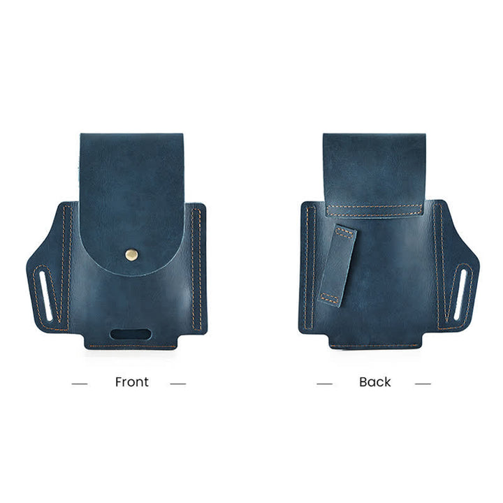 Bolsa de cinturón de cuero con funda táctica y bolsillo para teléfono para exteriores