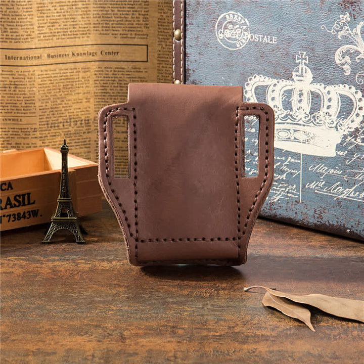 Bolso de cuero para cinturón con porta mechero en miniatura con forma de estrella