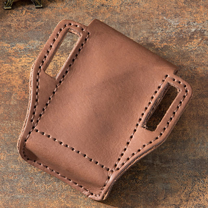 Bolso de cuero para cinturón con porta mechero en miniatura con forma de estrella