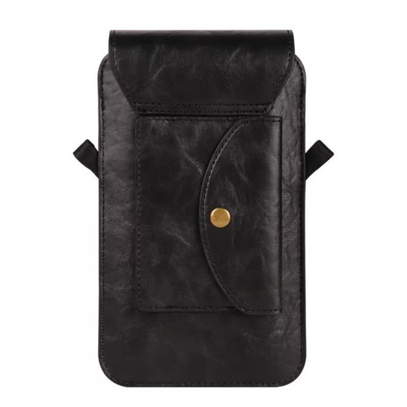 Bolso bandolera de cuero con funda para teléfono