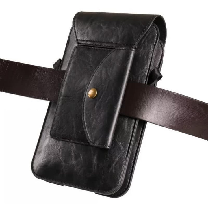 Bolso bandolera de cuero con funda para teléfono