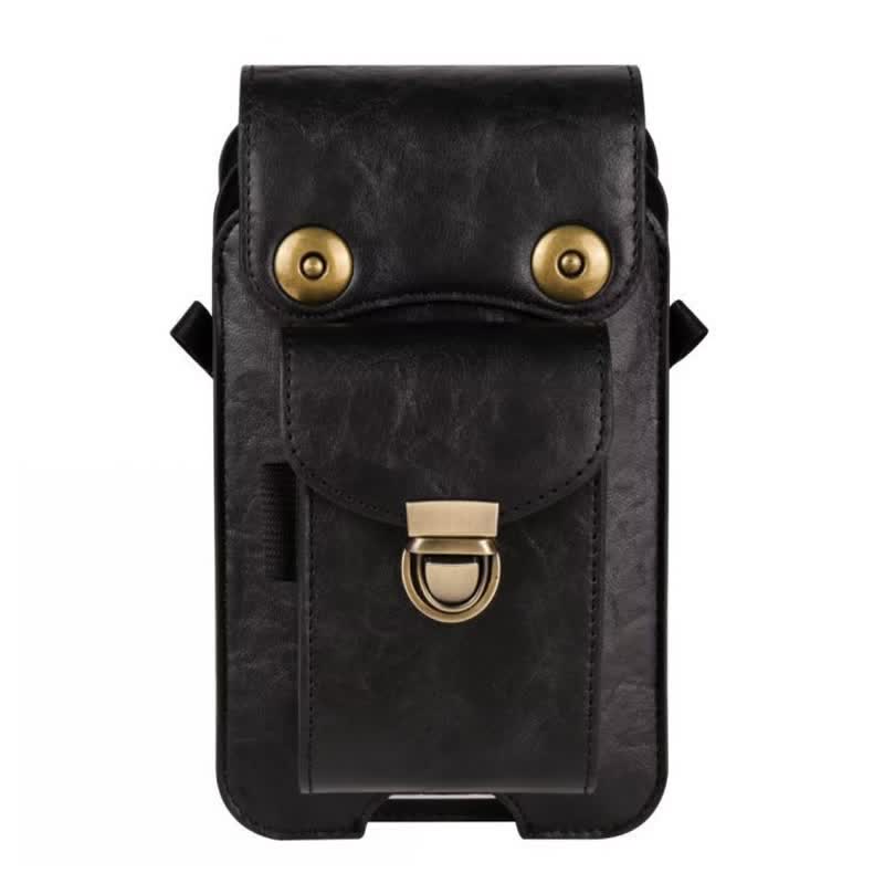 Bolso bandolera de cuero con funda para teléfono