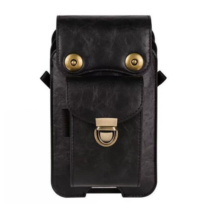 Bolso bandolera de cuero con funda para teléfono