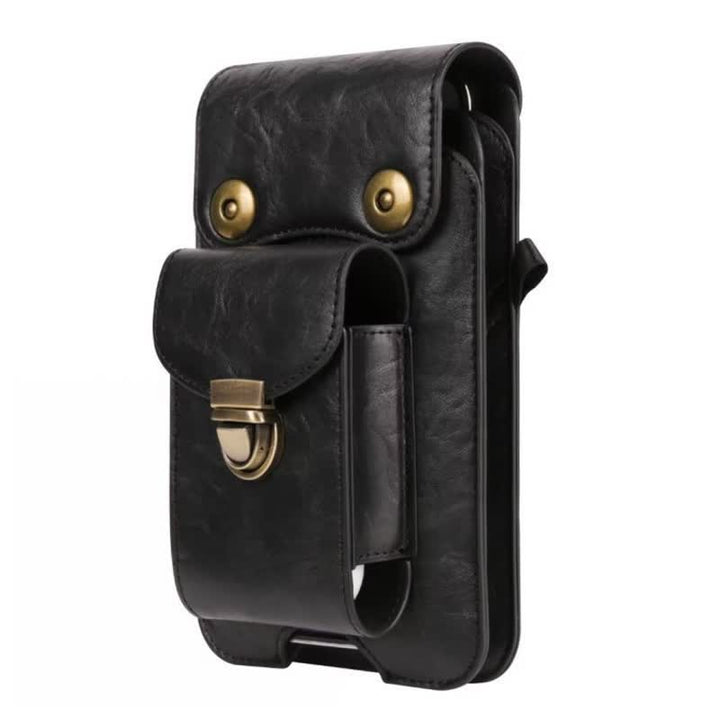 Bolso bandolera de cuero con funda para teléfono