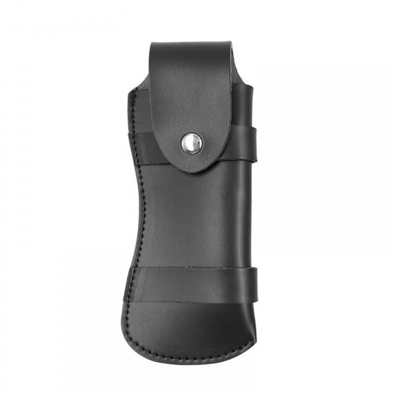 Funda de cuero para cuchillo plegable de senderismo.