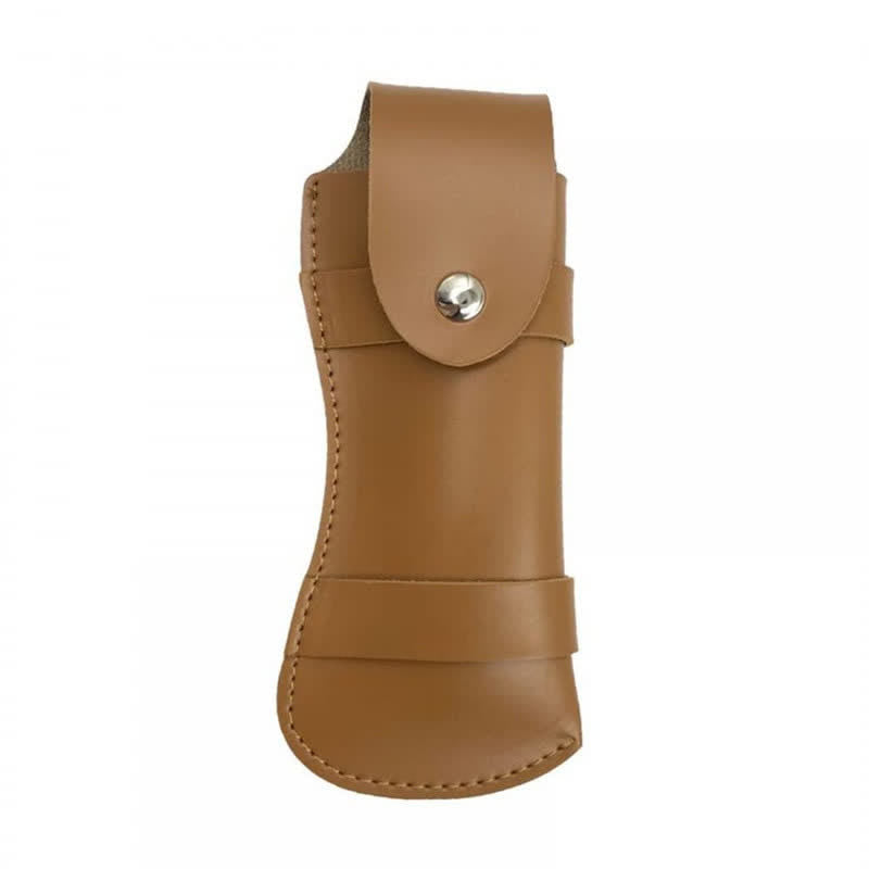 Funda de cuero para cuchillo plegable de senderismo.