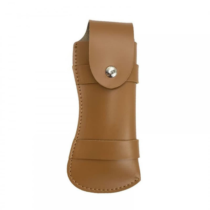 Funda de cuero para cuchillo plegable de senderismo.