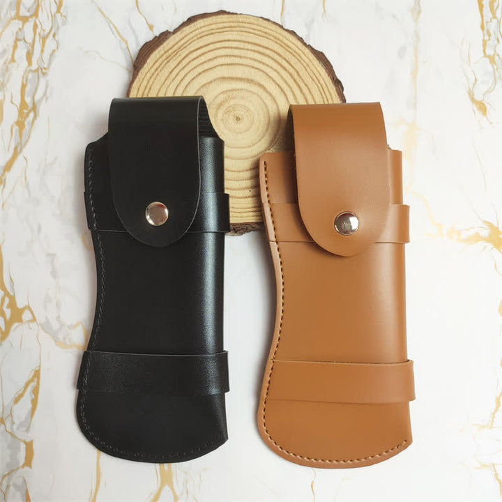 Funda de cuero para cuchillo plegable de senderismo.