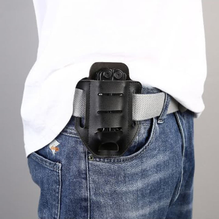 Funda de cuero para cinturón con funda para herramientas múltiples tácticas EDC