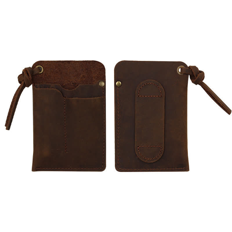 Bolso de cuero EDC con cinturón, práctico y portátil para llevar al aire libre
