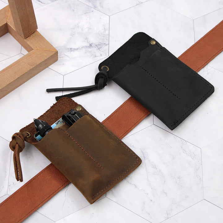 Bolso de cuero EDC con cinturón, práctico y portátil para llevar al aire libre