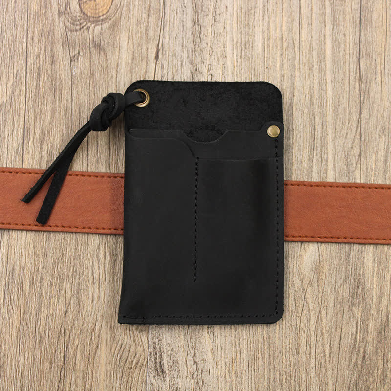 Bolso de cuero EDC con cinturón, práctico y portátil para llevar al aire libre