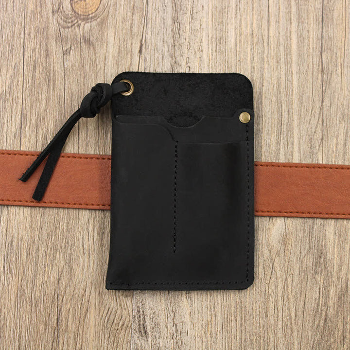 Bolso de cuero EDC con cinturón, práctico y portátil para llevar al aire libre