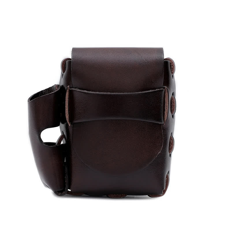 Estuche protector para cigarrillos, soporte para encendedor, bolso de cuero para cinturón