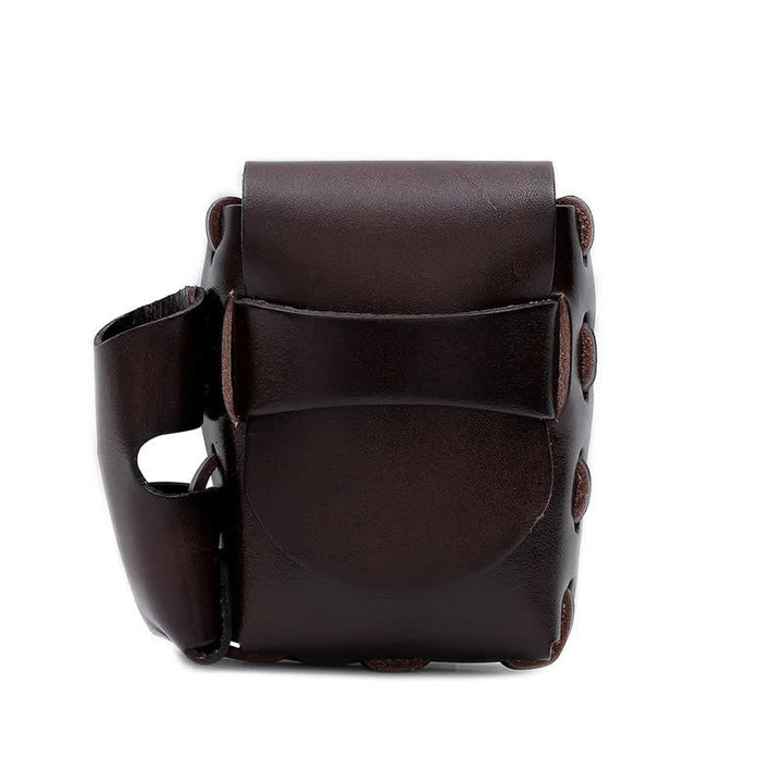Estuche protector para cigarrillos, soporte para encendedor, bolso de cuero para cinturón