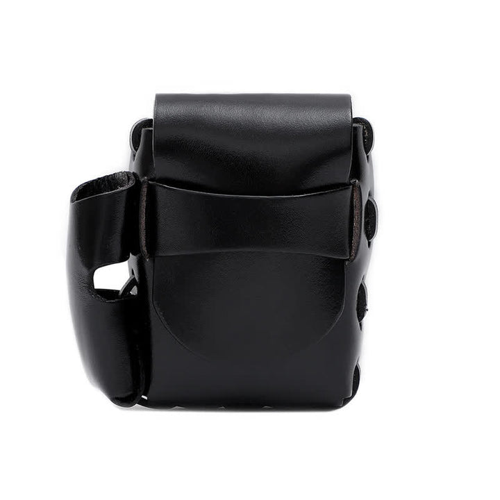 Estuche protector para cigarrillos, soporte para encendedor, bolso de cuero para cinturón