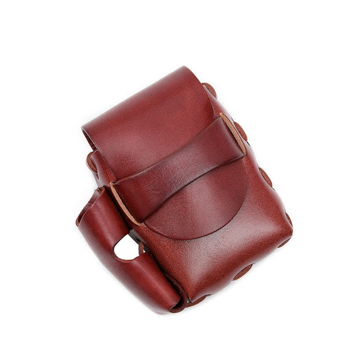 Estuche protector para cigarrillos, soporte para encendedor, bolso de cuero para cinturón