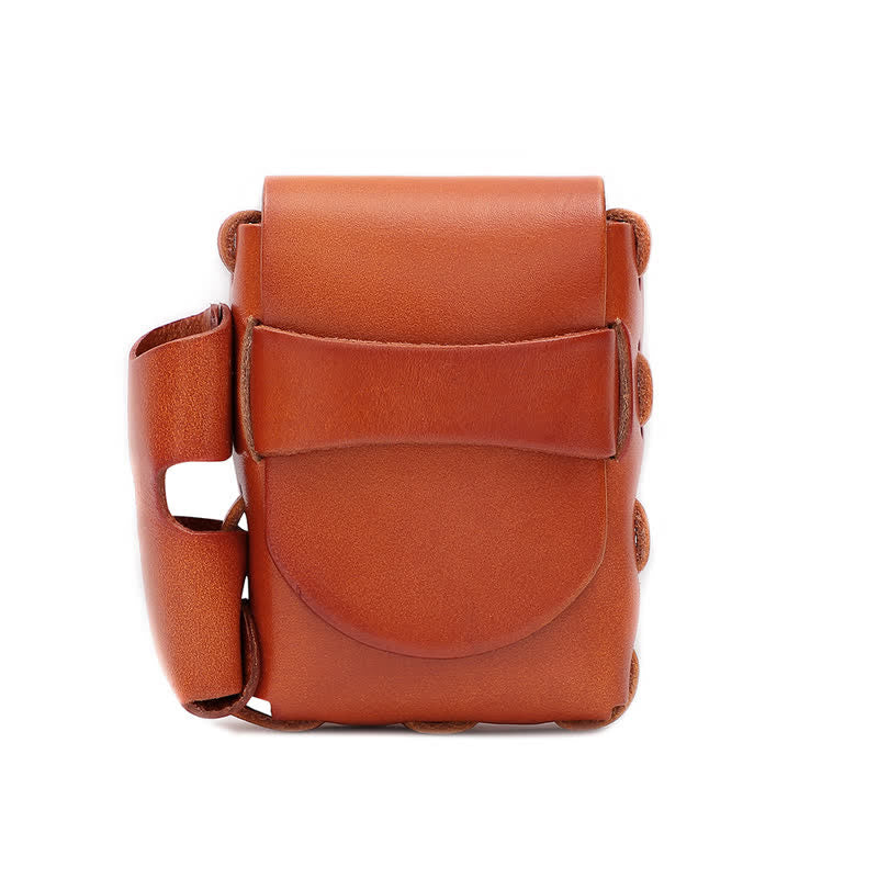 Estuche protector para cigarrillos, soporte para encendedor, bolso de cuero para cinturón