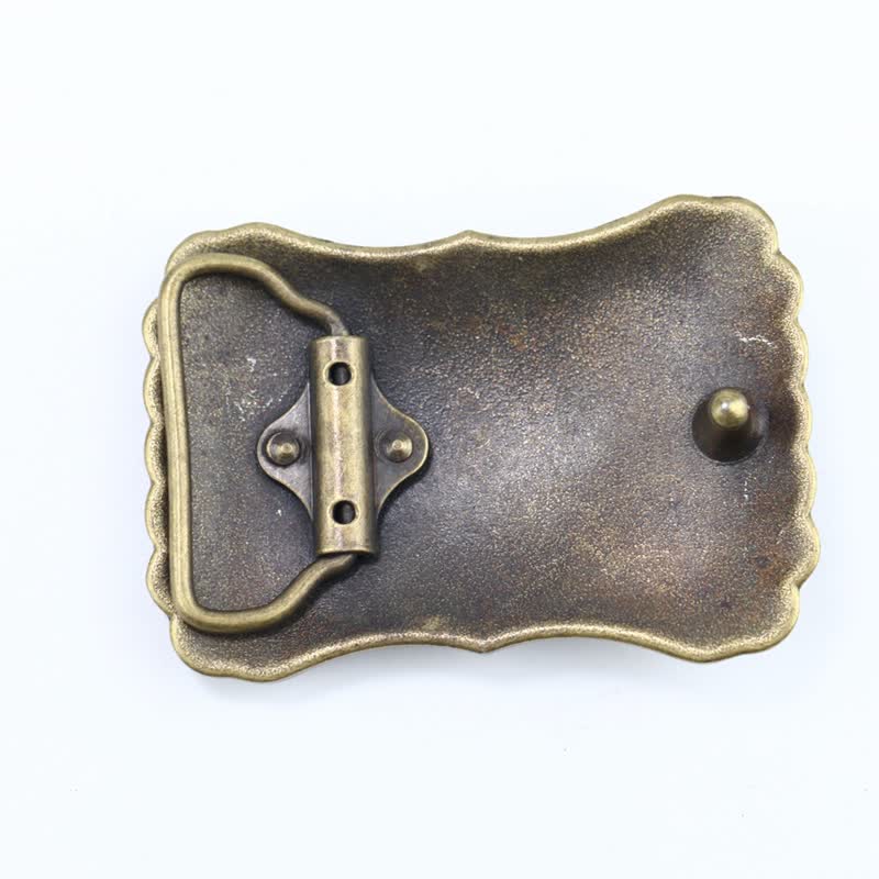 Cinturón de cuero con hebilla rectangular con piedra turquesa estilo occidental para hombre