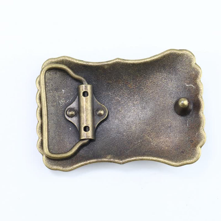 Cinturón de cuero con hebilla rectangular con piedra turquesa estilo occidental para hombre