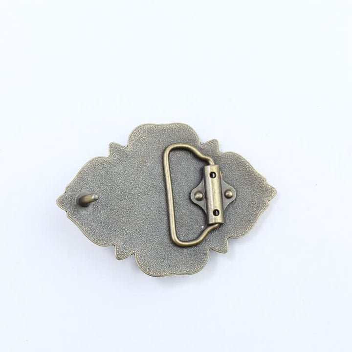 Cinturón de cuero con hebilla turquesa decorativo para hombre, hecho a mano