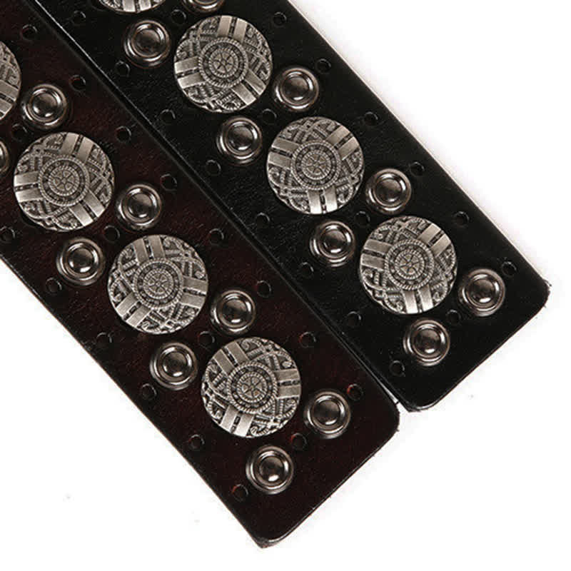 Cinturón de cuero con remaches de metal pesado para jeans de motocicleta