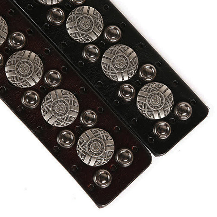 Cinturón de cuero con remaches de metal pesado para jeans de motocicleta
