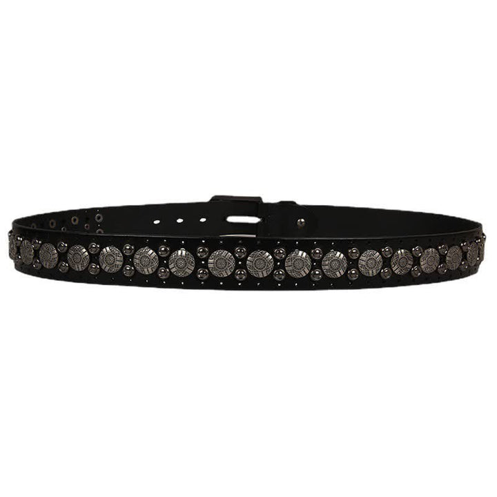 Cinturón de cuero con remaches de metal pesado para jeans de motocicleta