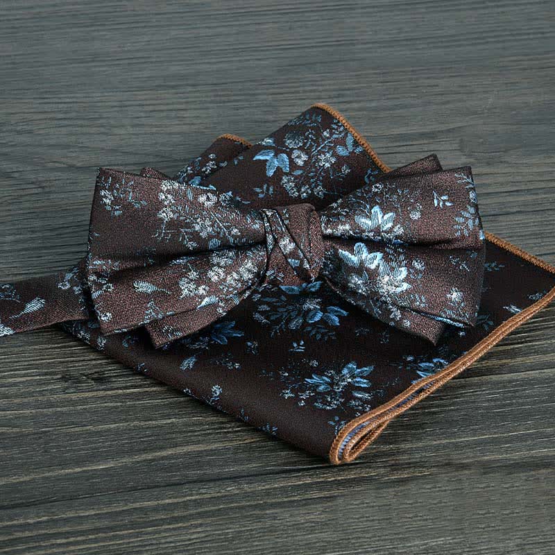 Conjunto de 2 pajaritas formales de boda con lunares y flores para hombre