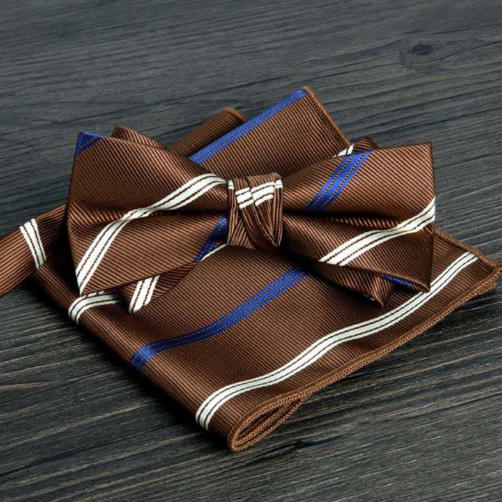 Conjunto de 2 pajaritas formales de boda con lunares y flores para hombre