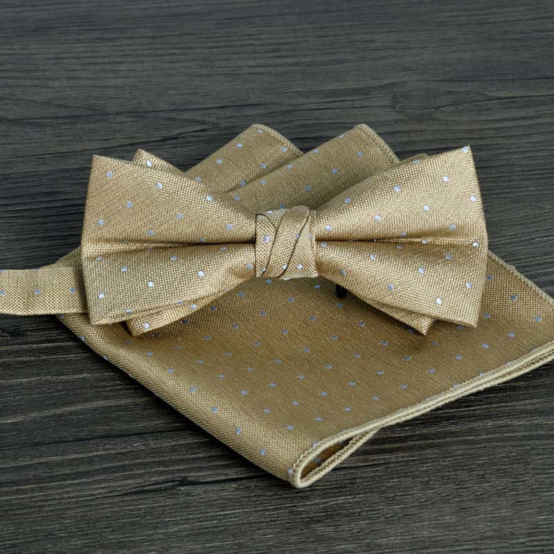 Conjunto de 2 pajaritas formales de boda con lunares y flores para hombre