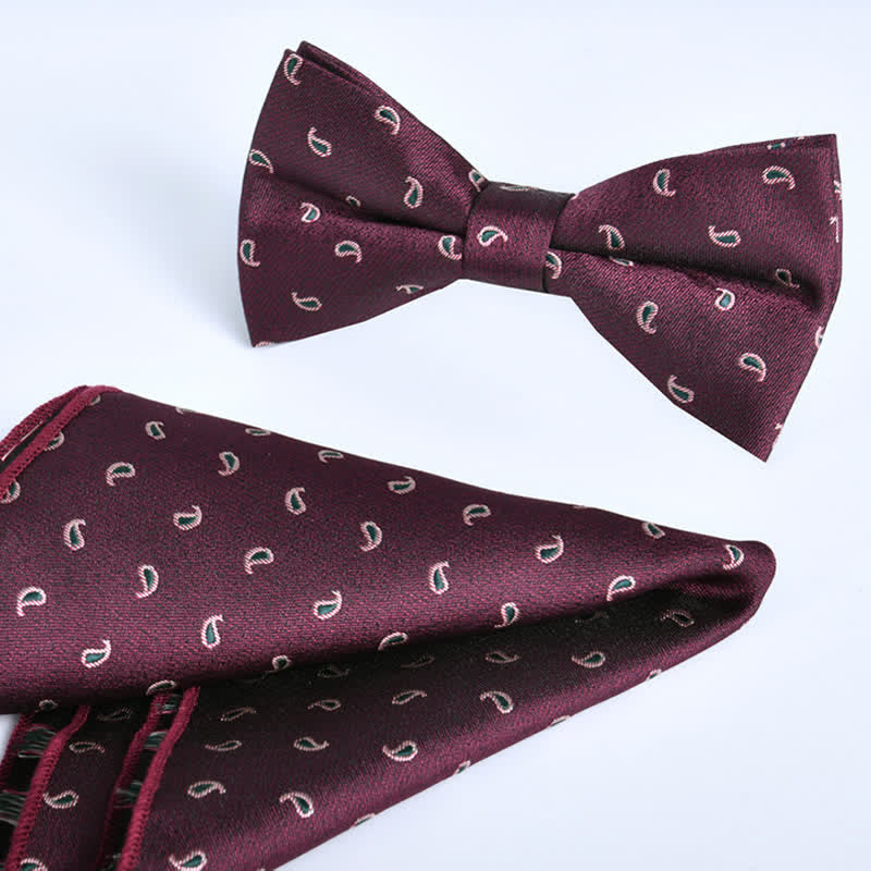 Conjunto de 2 pajaritas formales de negocios color burdeos para hombre