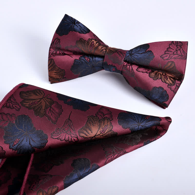 Conjunto de 2 pajaritas formales de negocios color burdeos para hombre