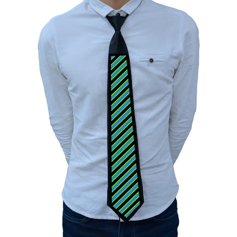 Corbata LED que brilla en la oscuridad con control de voz para fiestas