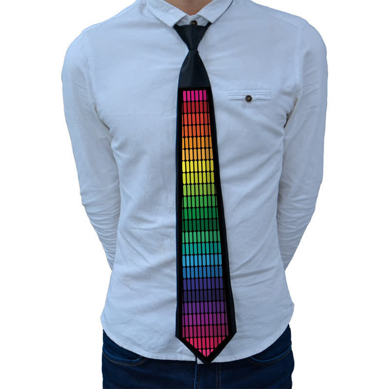 Corbata LED que brilla en la oscuridad con control de voz para fiestas