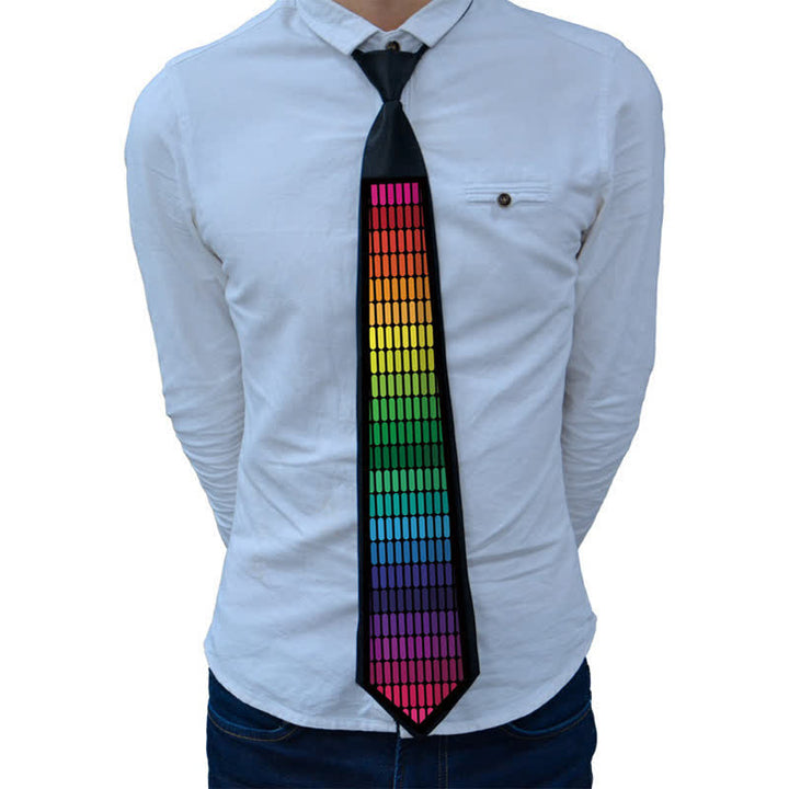 Corbata LED que brilla en la oscuridad con control de voz para fiestas