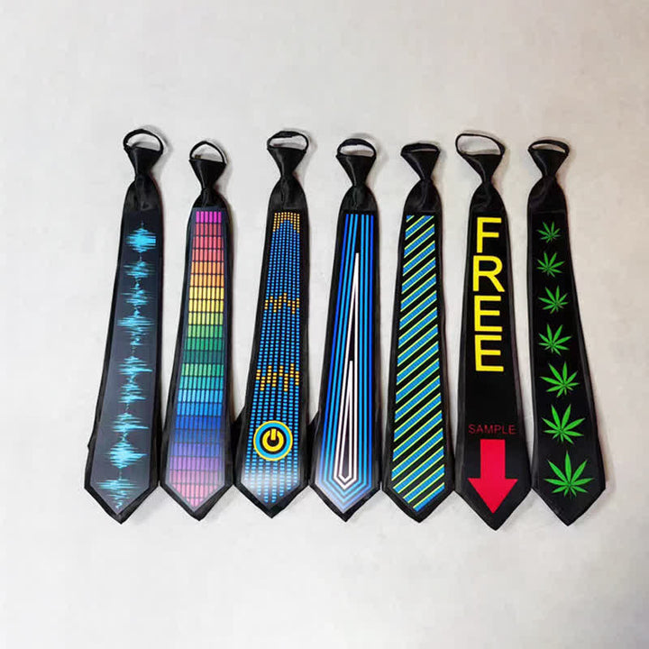 Corbata LED que brilla en la oscuridad con control de voz para fiestas