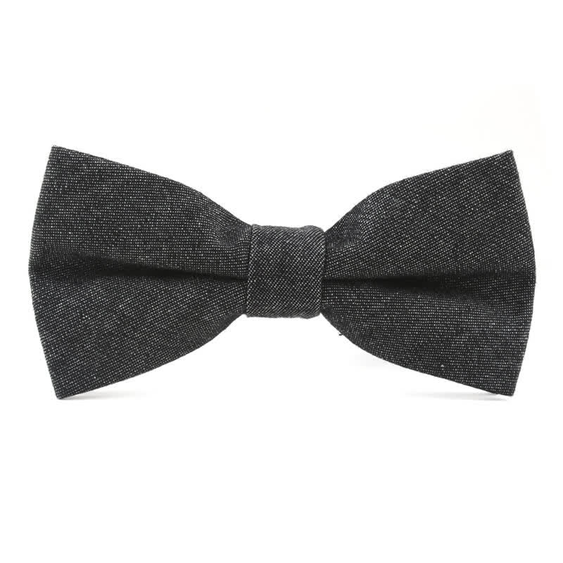 Pajarita de algodón y mezclilla de sarga de color liso para hombre