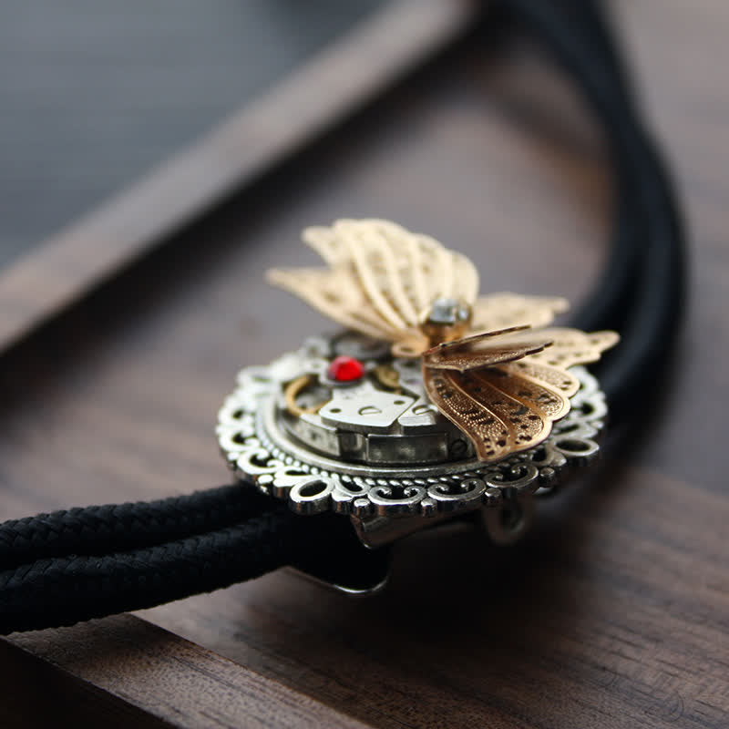 Corbata Bolo con colgante de mariposa 3D Steampunk