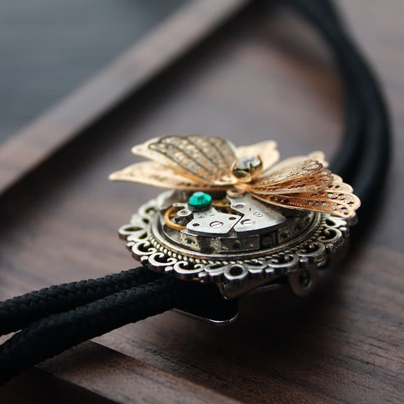 Corbata Bolo con colgante de mariposa 3D Steampunk
