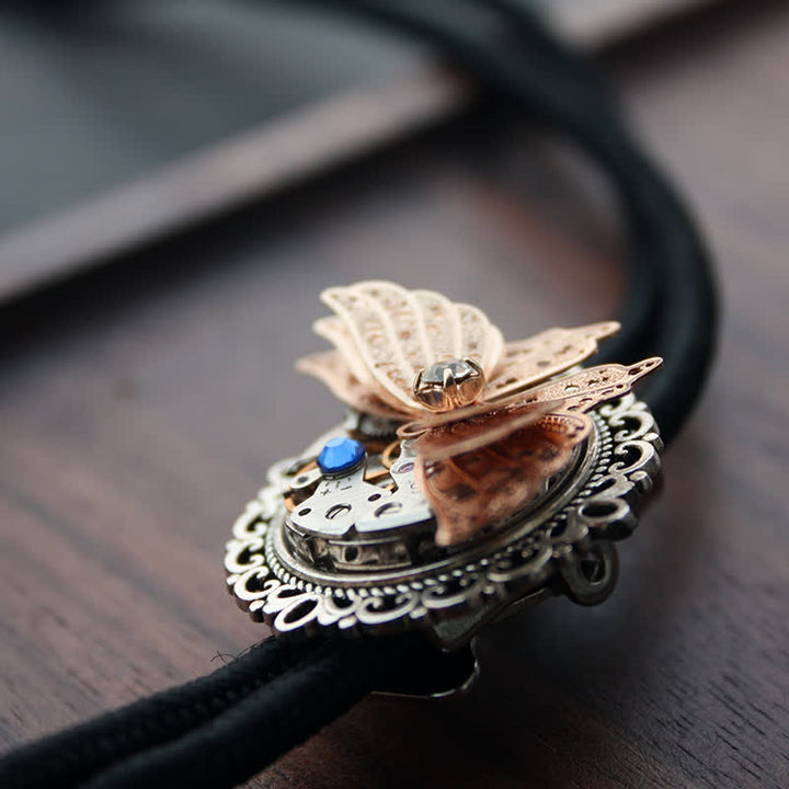 Corbata Bolo con colgante de mariposa 3D Steampunk