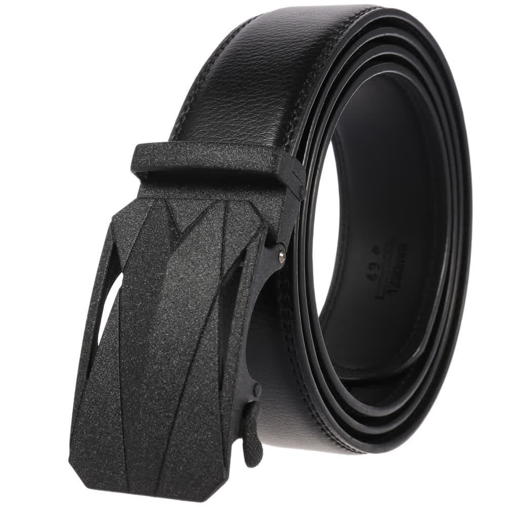 Cinturón de cuero con hebilla automática para uso diario y formal para exteriores para hombre