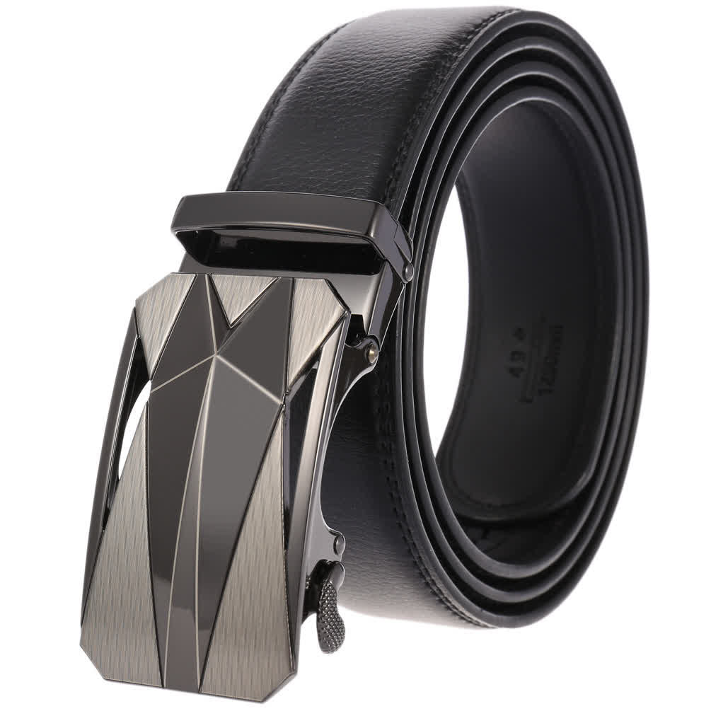 Cinturón de cuero con hebilla automática para uso diario y formal para exteriores para hombre