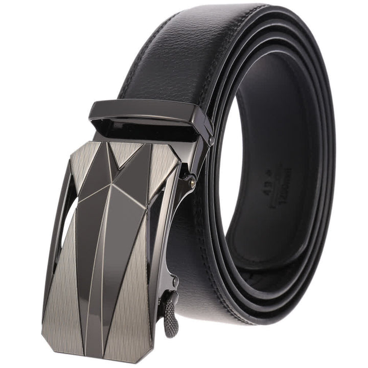 Cinturón de cuero con hebilla automática para uso diario y formal para exteriores para hombre