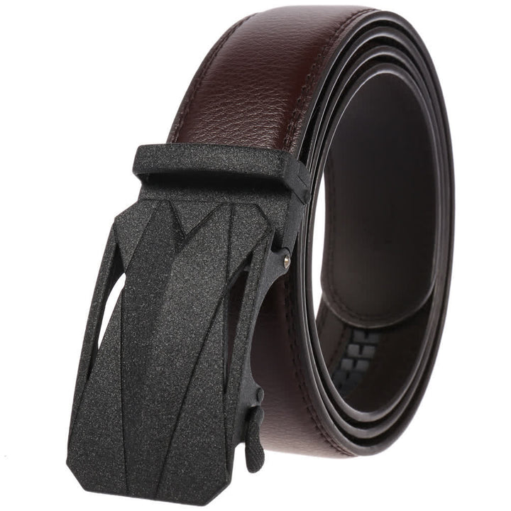 Cinturón de cuero con hebilla automática para uso diario y formal para exteriores para hombre